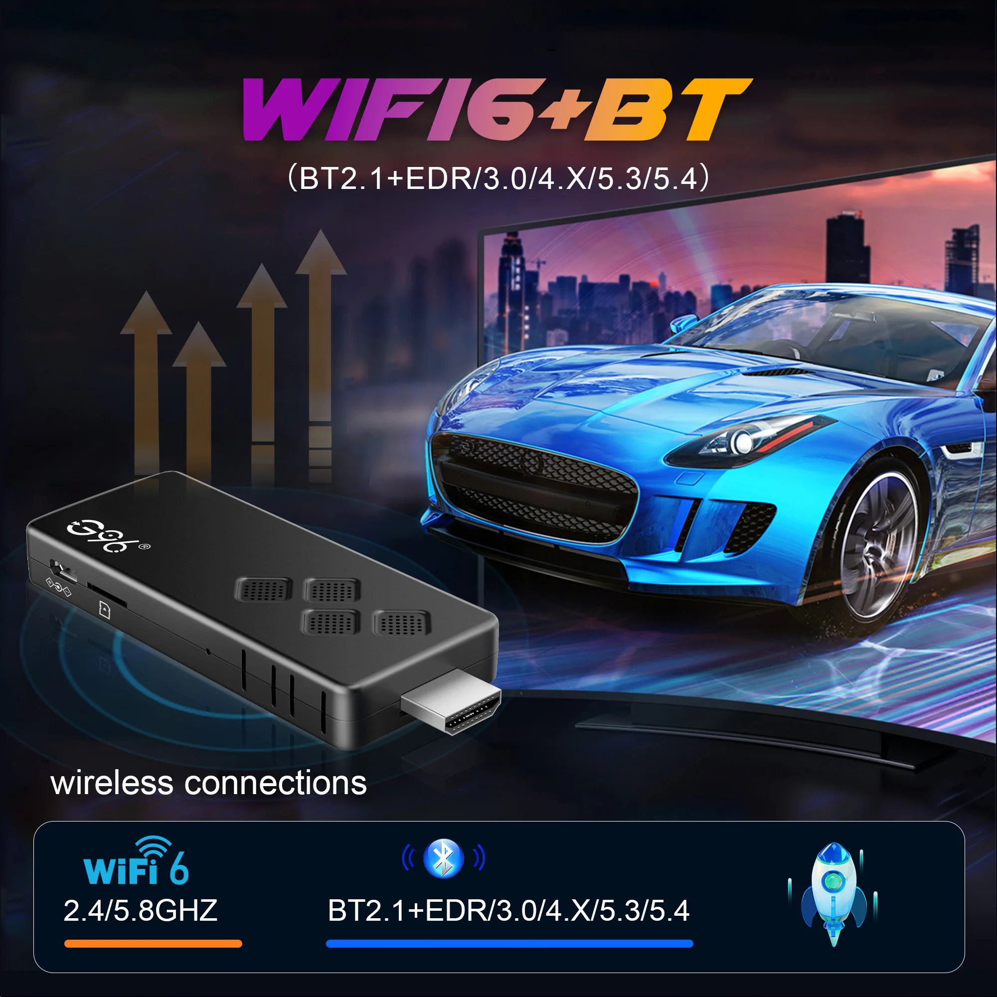 Smart TV Android G96 TV Stick Android 14 Q2 4K Allwinner Google Voice H313 Wifi6 HDR 10 BT5.0 Netflix Jeux Lecteur multimédia Box