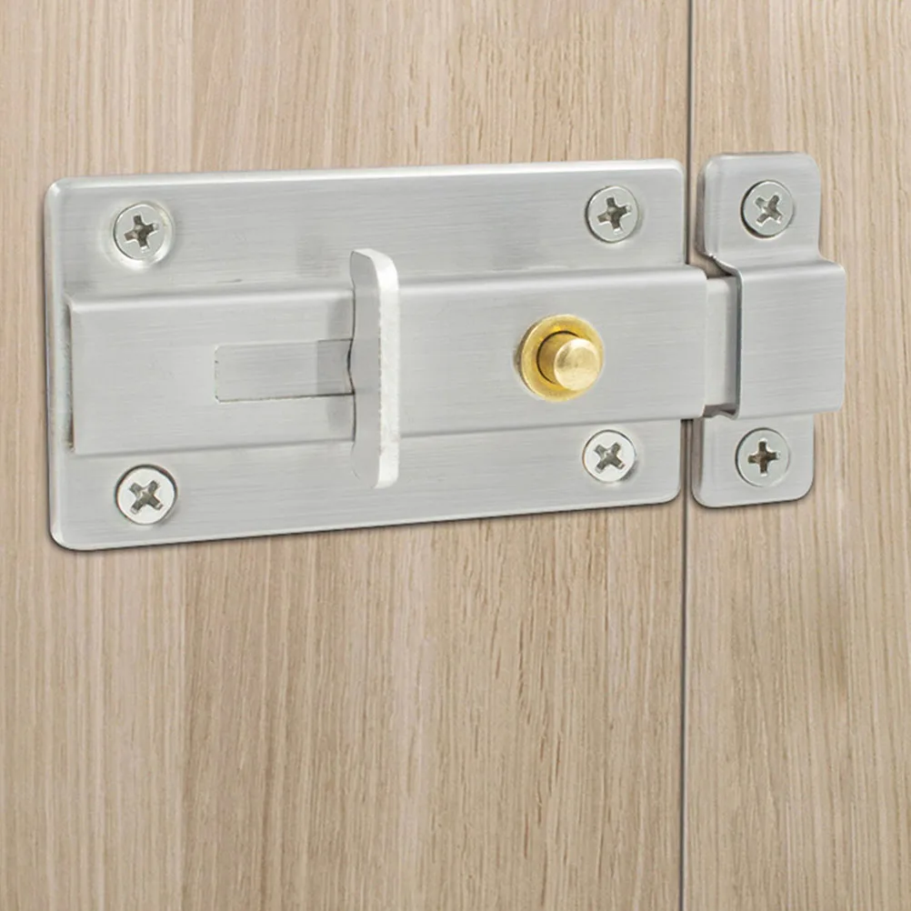 

2 Sets Stainless Steel Sliding Latches Interior For Bathroom Bedroom Fence Brass Bolt Locks Screws Smooth Operation Durable Wood