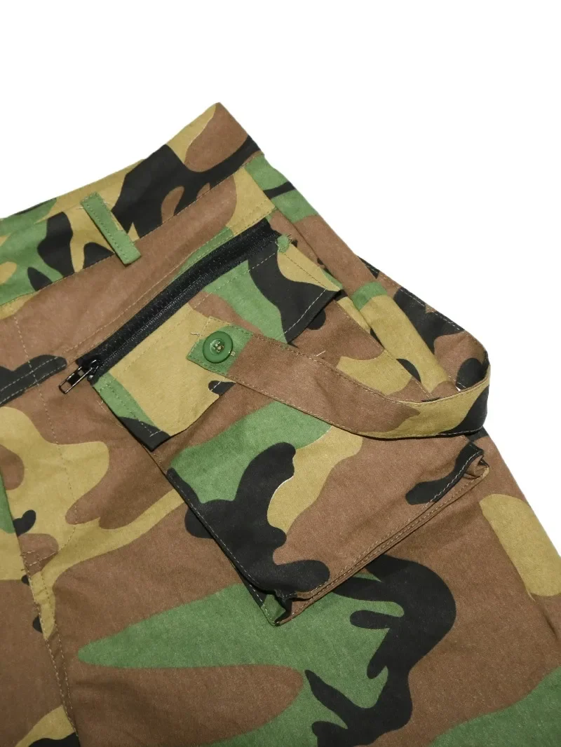Pantalon Cargo droit imprimé Camouflage multi-poches pour femmes, mode bouton mouche taille haute, ample, décontracté, Streetwear, bas