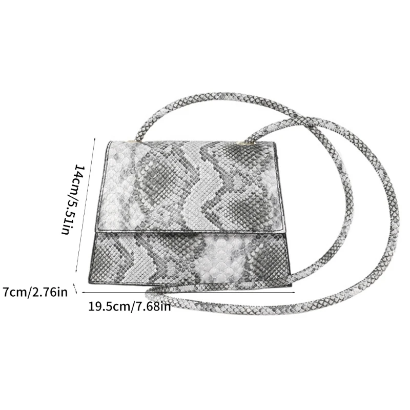 Fashionable Snake Skin Handbag Compact & Easy to Carry Shoulder Bag Commuting Bag PU Bag Durable Suitable for All Ages