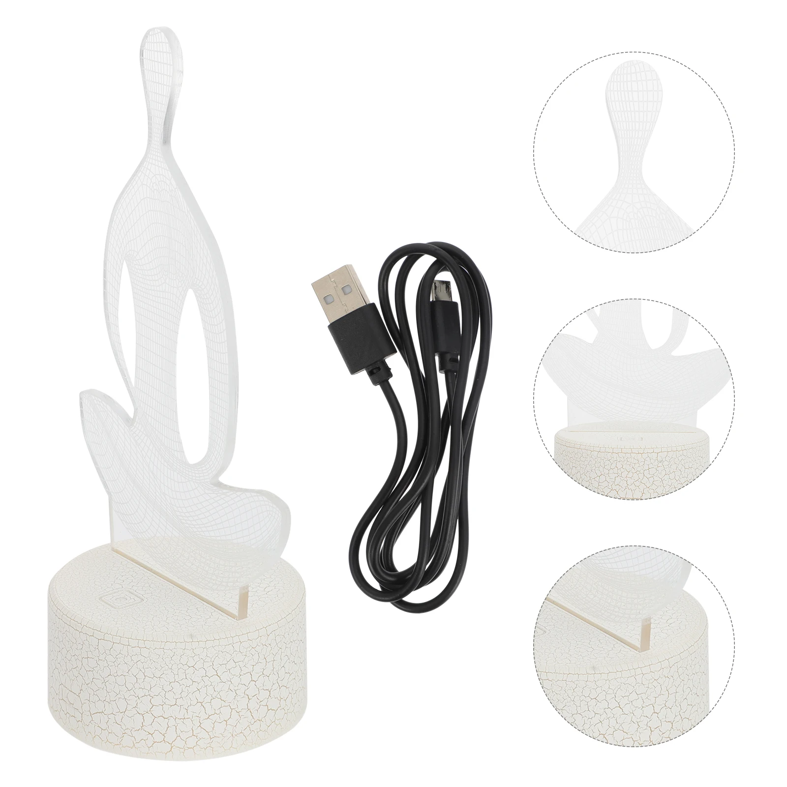 

3D Acrylic Night Light LED Decorative Color Changing Touch Switch Mini Bedside Lamp Small Seven Colors Adjustable