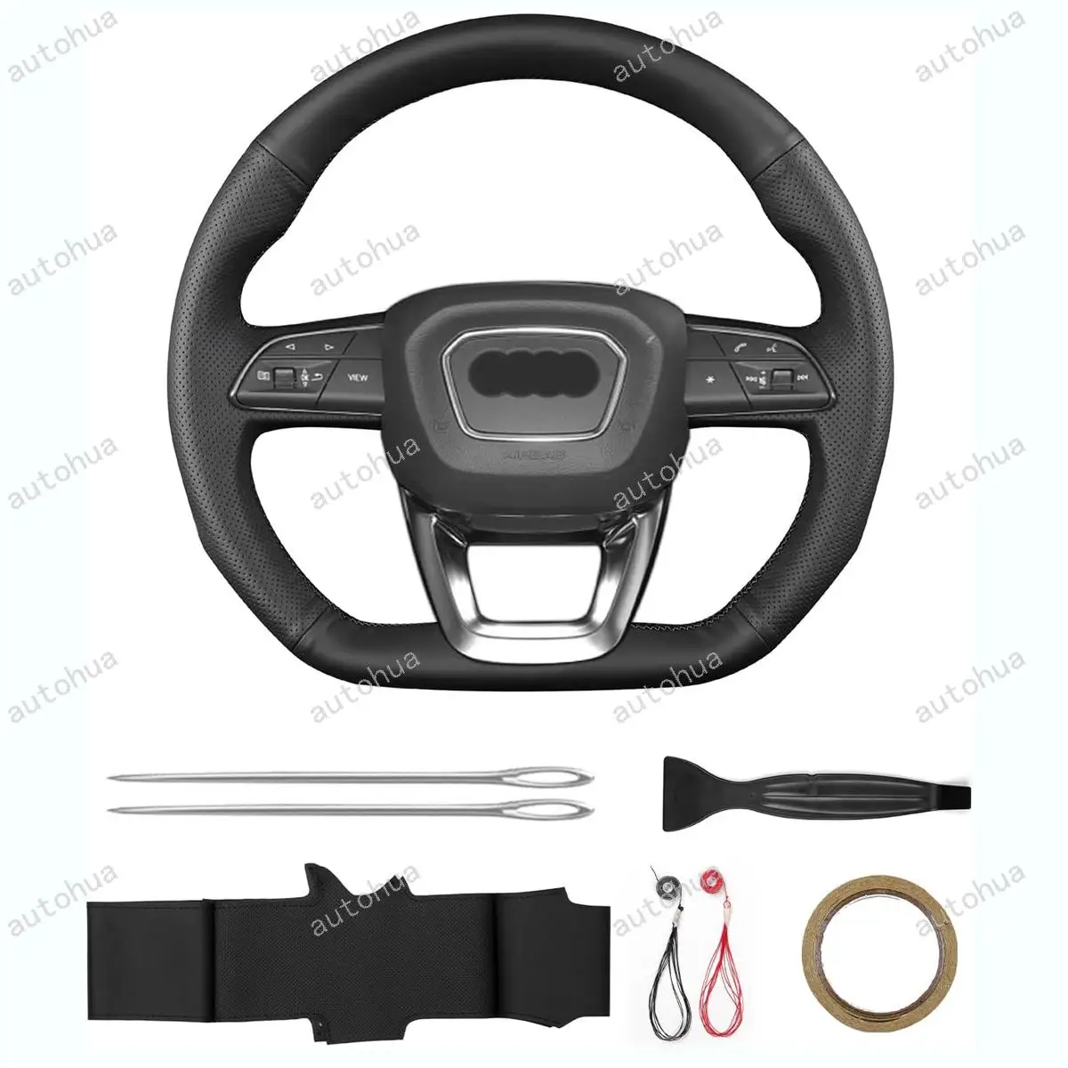 

Сшитый вручную чехол на руль для Audi SQ7 TFSI SQ5 TDI Q3 Sportback 45 TFSI e Q3 45 TFSI e 2021/SQ5 TDI Q3 Sportback 2020