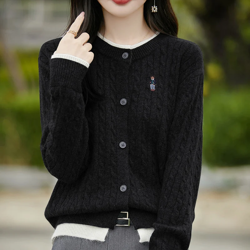 2024 outono e inverno novo cardigan de caxemira feminino cardigan camisola feminina cardigan camisola de caxemira casaco feminino