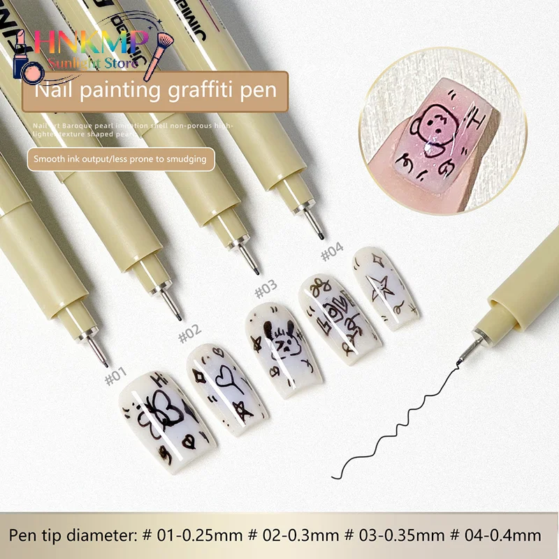 Waterproof Nail Art Graffiti Liner Pen Gel Drawing Line Pen Detail Sketching Nail Painting Pen DIY Nail Design Tools