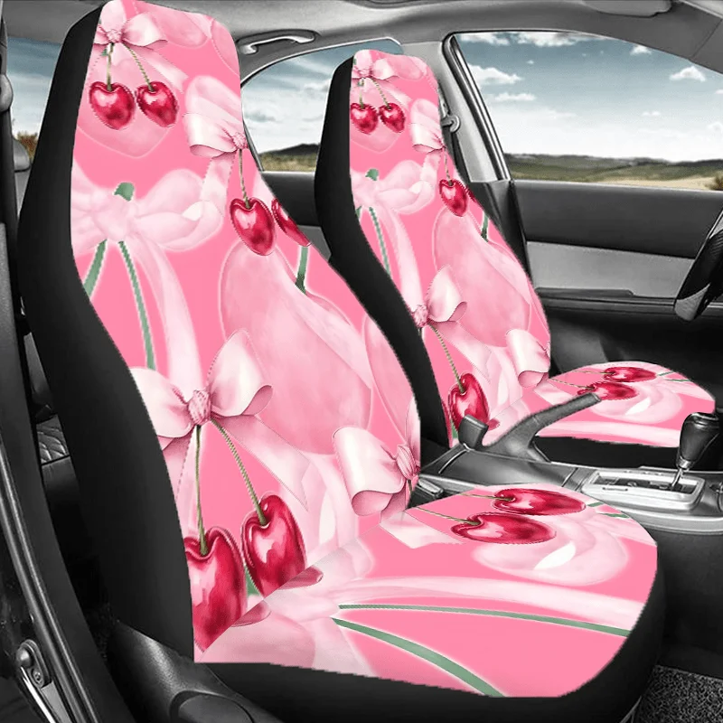 Car Seat Covers Cherry Blossom Romantic Sweet Watercolor Pink Bow Vintage Candy Cute Feminine Car Seat Cover Front Car Seat Cove