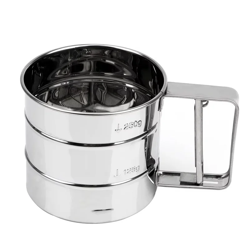 Stainless Steel Sieve Cup Baking Icing Sugar Shaker Bakeware Powder Flour Mesh Sifter Cup Pastry Baking Tools