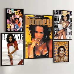 1PC L-Lauryn H-Hill Pop Hip Hop Rapper Movie Sticky Posters Retro Kraft Paper Sticker Room Bar Cafe Aesthetic Art Wall Painting