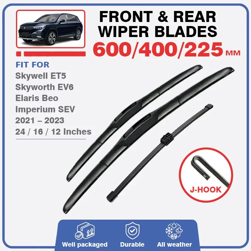 Escobillas de limpiaparabrisas delanteras y traseras para Skywell ET5 Skyworth EV6 HT-i PHEV Elaris Beo Imperium SEV 2021 2022 2023, accesorios para parabrisas de coche