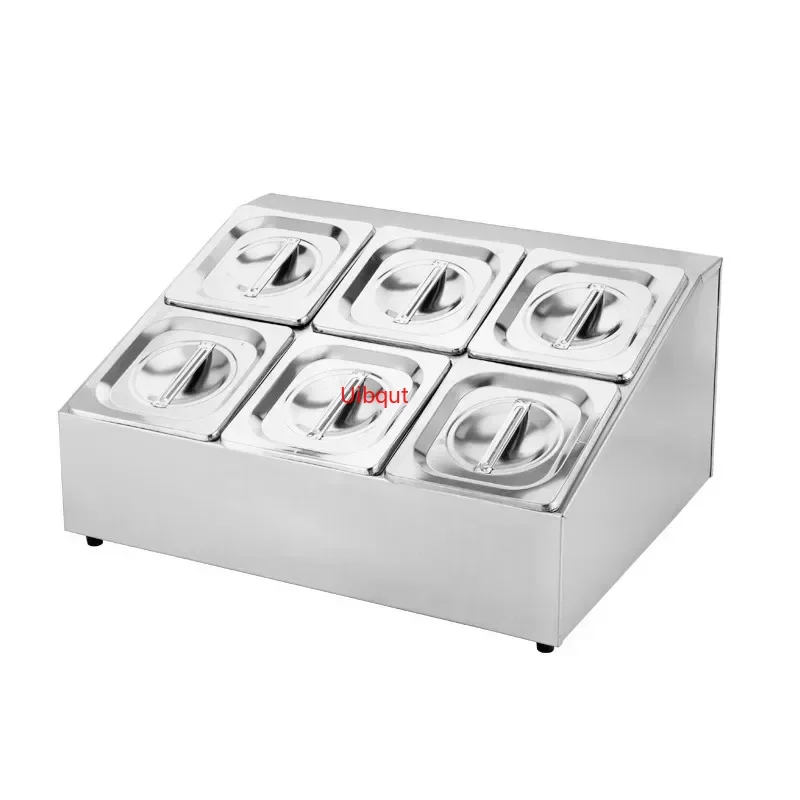 Square GN pan tray basin Seasoning Box Spice Storage Bottle Stainless Steel Condiment Container Kitchen for Salt/Pepper/Cumin