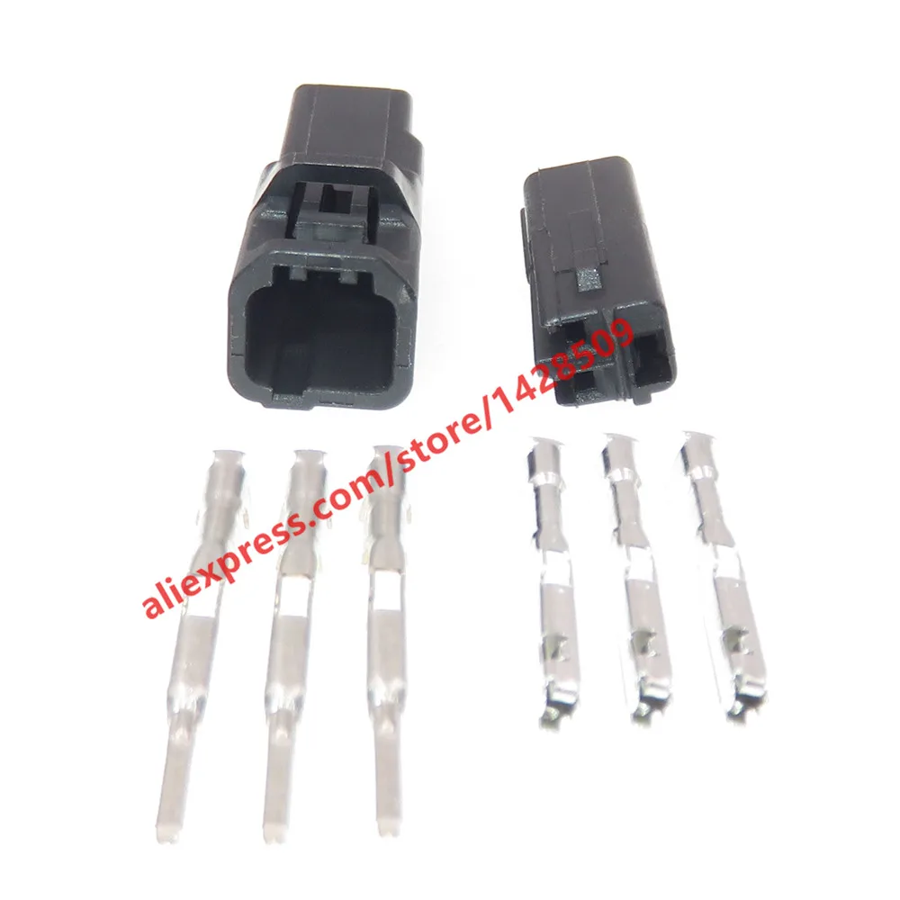 1 Set 3 Pin 6098-3752 6098-3751 Automotive Black Male Female Docking Electric Wire Connector Auto Plastic Housing Socket