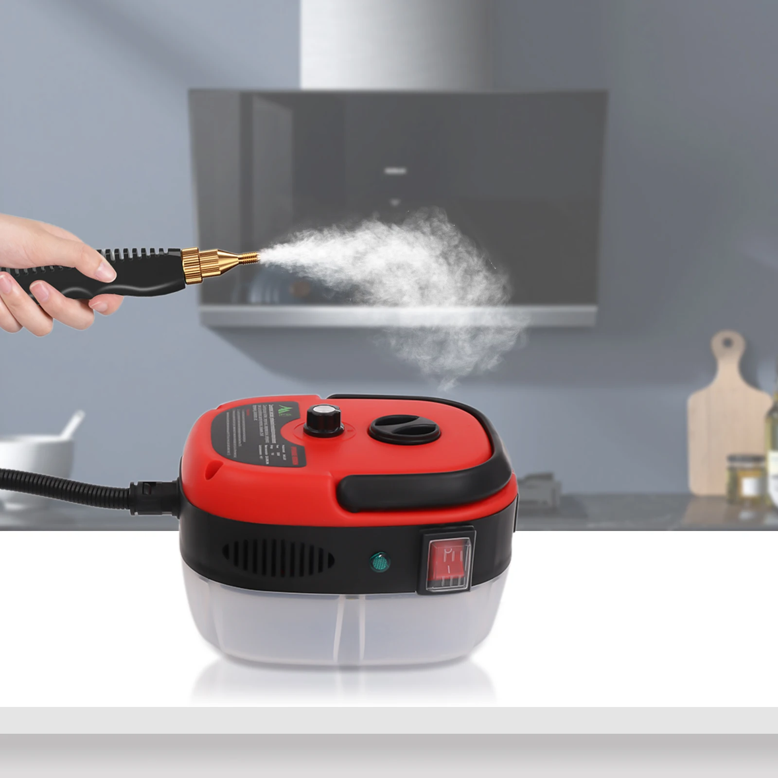 

Red, 220 V 1500 W Handheld Steam Cleaner, High Temp Steam Cleaner Steam Portable Cleaning Machine for Home Use Kitchen Furniture