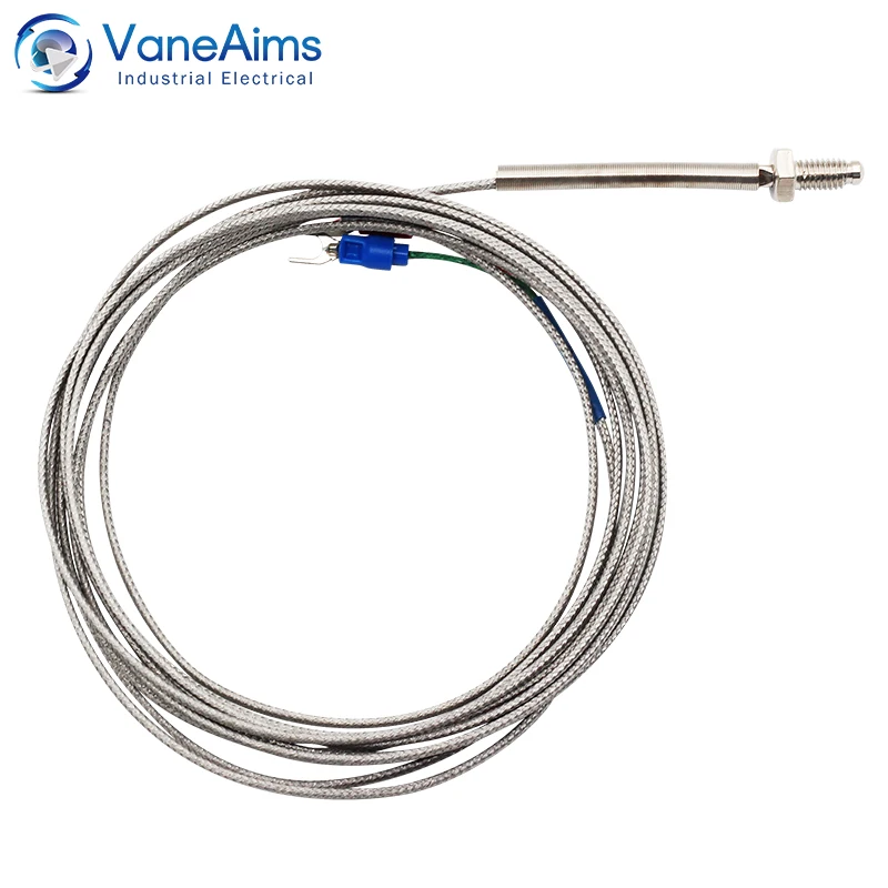 Thread M6 Screw Thermocouple Type K J PT100 0.5M 1M 2M 3M Cable Wire High Temperature Sensor 0-400℃ For Temperature Controller