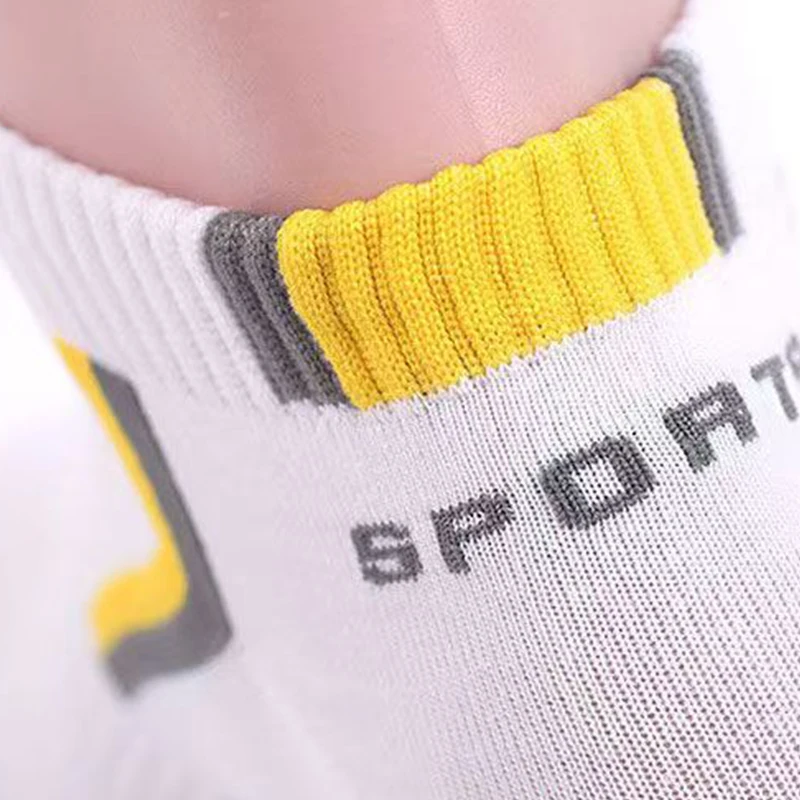 5pairs Men\'s Fashion Sports Socks, Striped Cotton Sweat Absorption Breathable Comfortable Ankle Socks