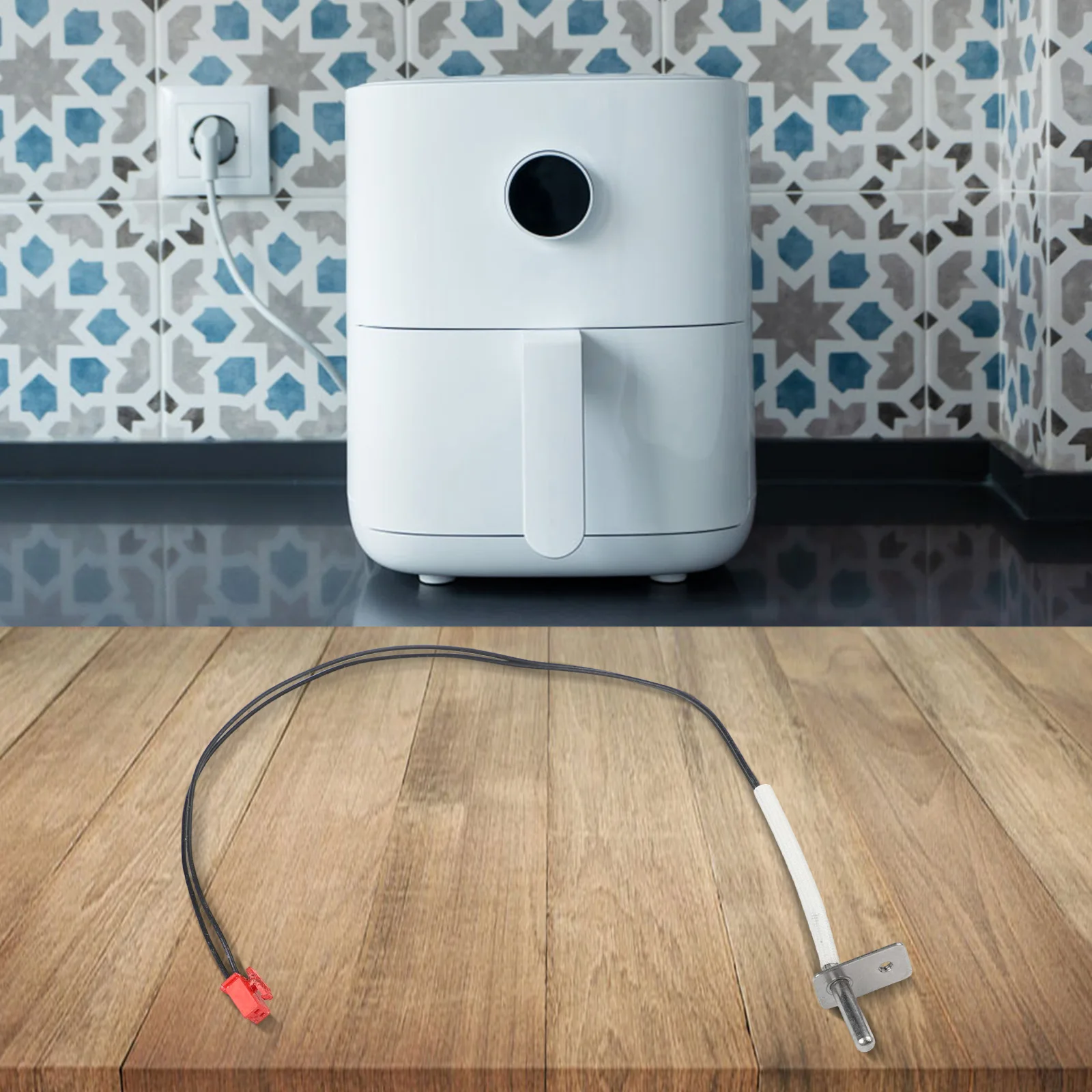 

Air Fryer Temperature Sensor 200K 30CM Full Length Replacement for Fryers Reliable ABS and Metal Material 2 Piece Pack