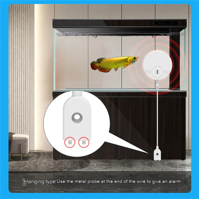 ABKI-Water Immersion Detector Ultra-Long Standby Water Level Detector Wall-Mounted Touch-Down Dual-Mode Leakage Water Alarm Whit