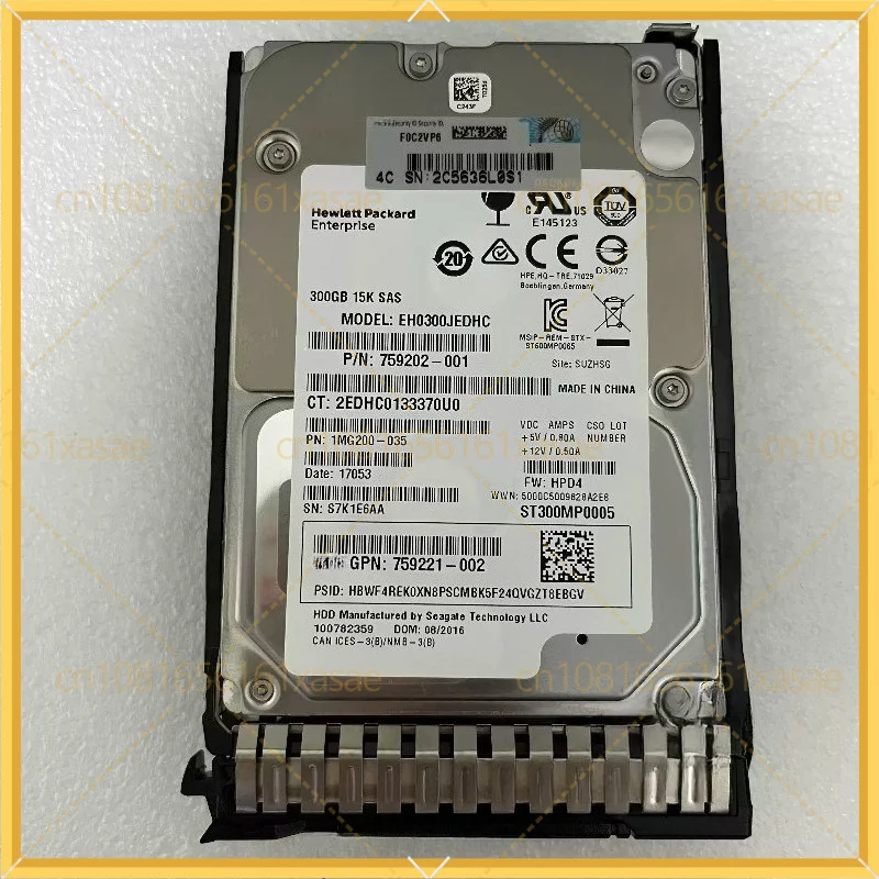 Used 2.5 Inch Server SAS Hard Drive 300GB 15K RPM HDD 759546-001 759208-B21 for HP Server