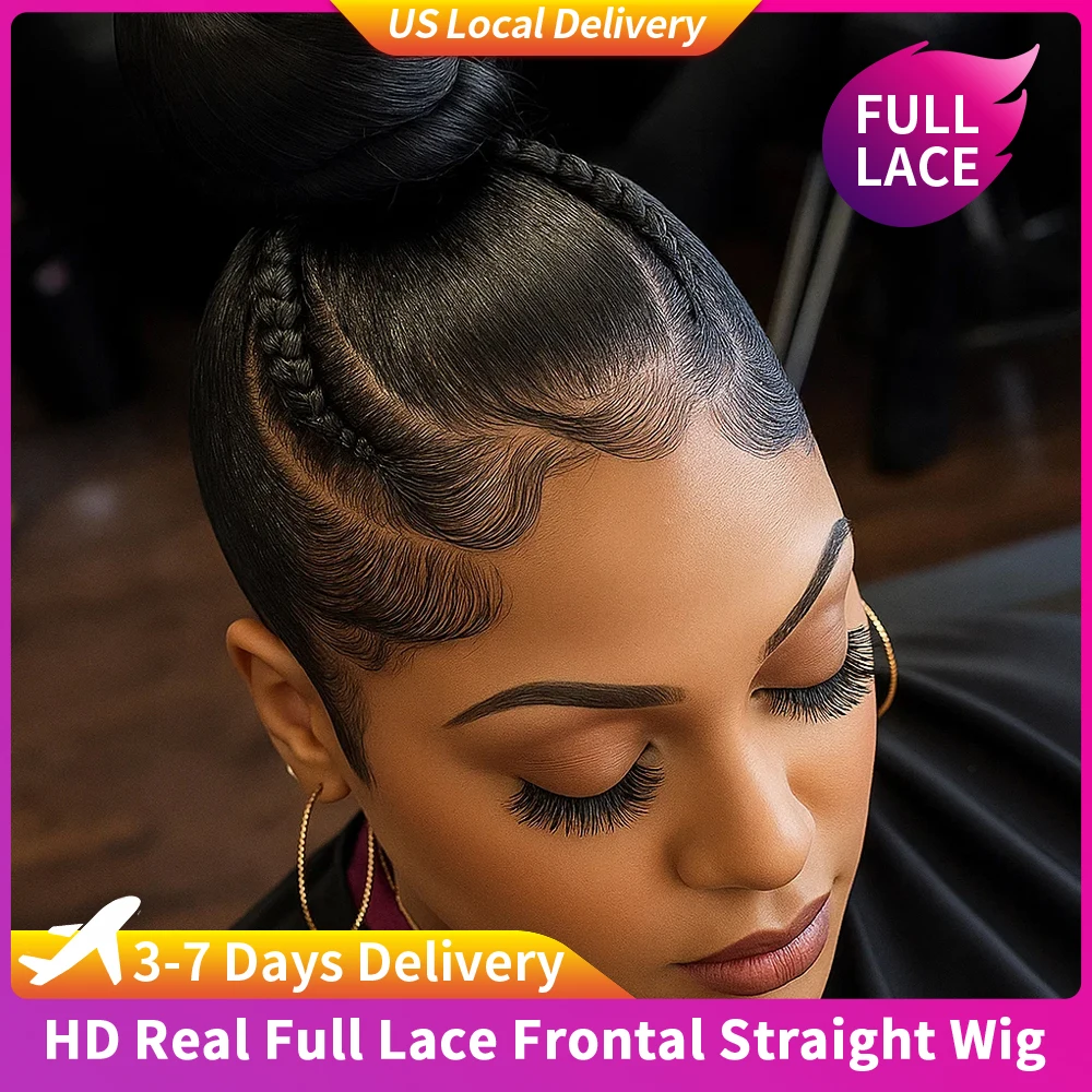

Настоящие полные кружевные парики из человеческих волос Bone Straight HD Lace Pre Plucked Ручная работа Цельный парик шнурка Бразильские волосы Remy 360 Парик фронта шнурка