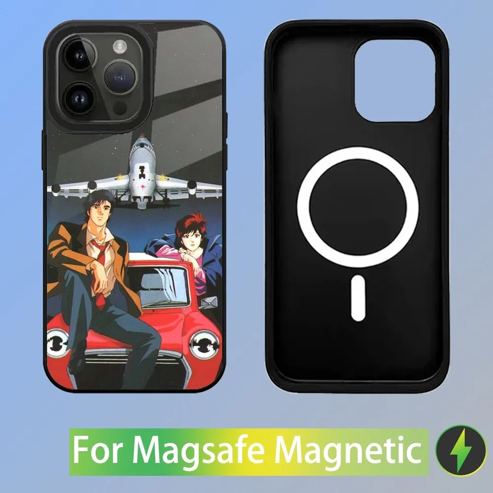 Retro City Hunter Comic Phone Case For iPhone 16,15,14,13,12,11,Plus,Pro,Max Mini Magsafe Magnetic Wireless Charging