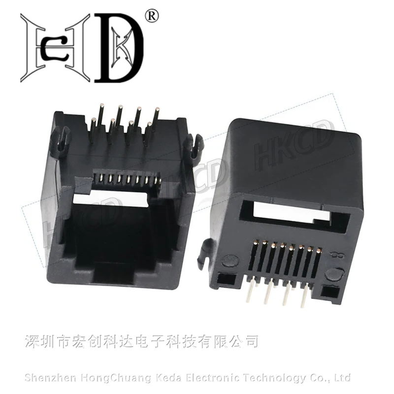 5pcs RJ11 Telephone Socket Curved Pin 95001 4P4C 6P6C 6P4C 8P8C Female Jack Pcb Connector 90 Degrees Network Module