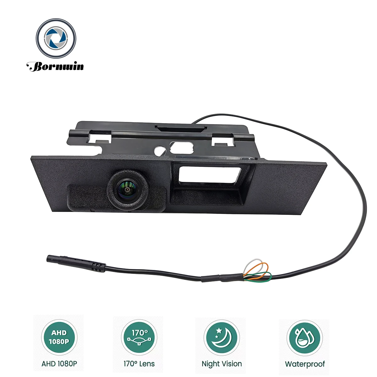 

Bornwin AHD 1080P Автомобильная камера для заднего вида, резервное водонепроницаемое устройство для видео заднего вида для Ford Mondeo 2014-2016