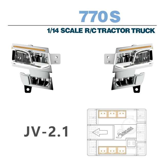 770S Led 5V Koplamp Verlichting Systeem Lamp Voor 1/14 Tamiya Rc Vrachtwagen Scania Scania 770S 8X4 56368 56371 Nooxion MFC-03 M24 Auto