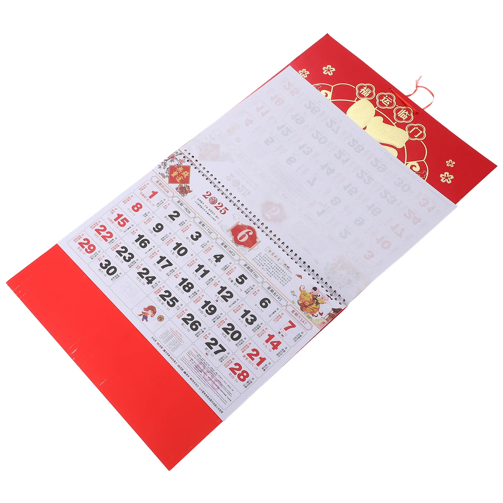 ปฏิทินแขวนผนังลายทองคำปีใหม่จีน 2025 ดีไซน์สวยงาม ใช้งานได้จริง วางแผนรายเดือน เหมาะสำหรับใช้ในบ้านหรือสำนักงาน เป็นของขวัญ