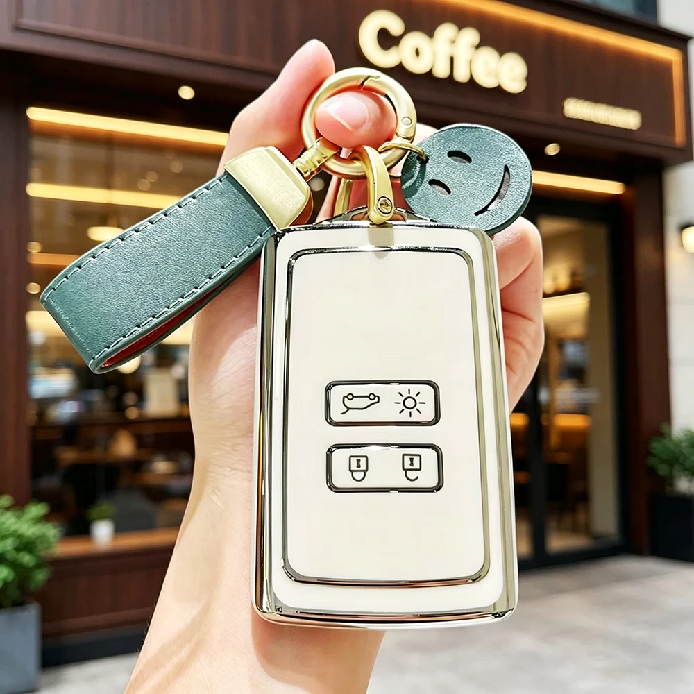 TPU Car Card Key Case Cover for Renault Espace 5 Kadjar Koleos Captur Megane 4 Talisman Arkana Dacia Sandero Shell Fob Holder