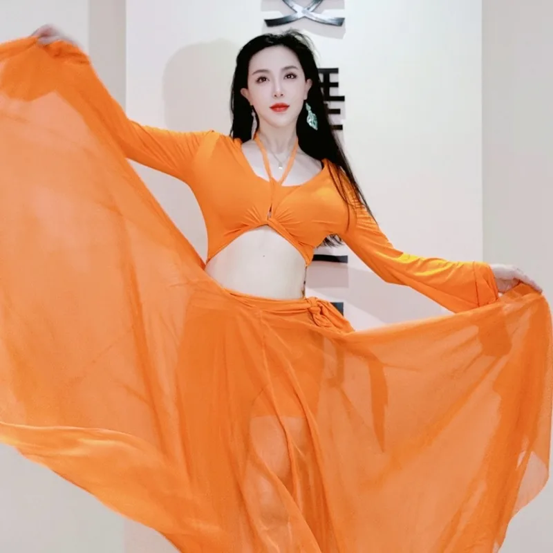 Kostium do tańca brzucha Swegal na zamówienie, strój do ćwiczeń, kostium do tańca orientalnego, imitacja jedwabiu 1300 stopni, duża spódnica z szerokim zamachem.