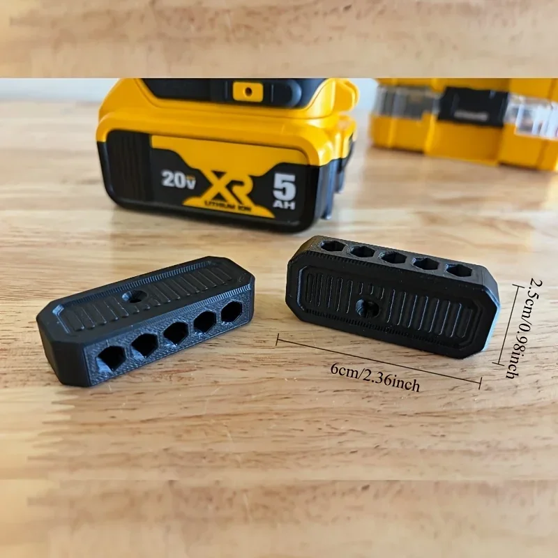 2-teiliger Halter und Organizer für Dewalt 12V/20V Bohrer und Sechskantbits, geeignet zum Aufbewahren von 10 Stück 1/4-Zoll-Sechskantbits – Detail 3