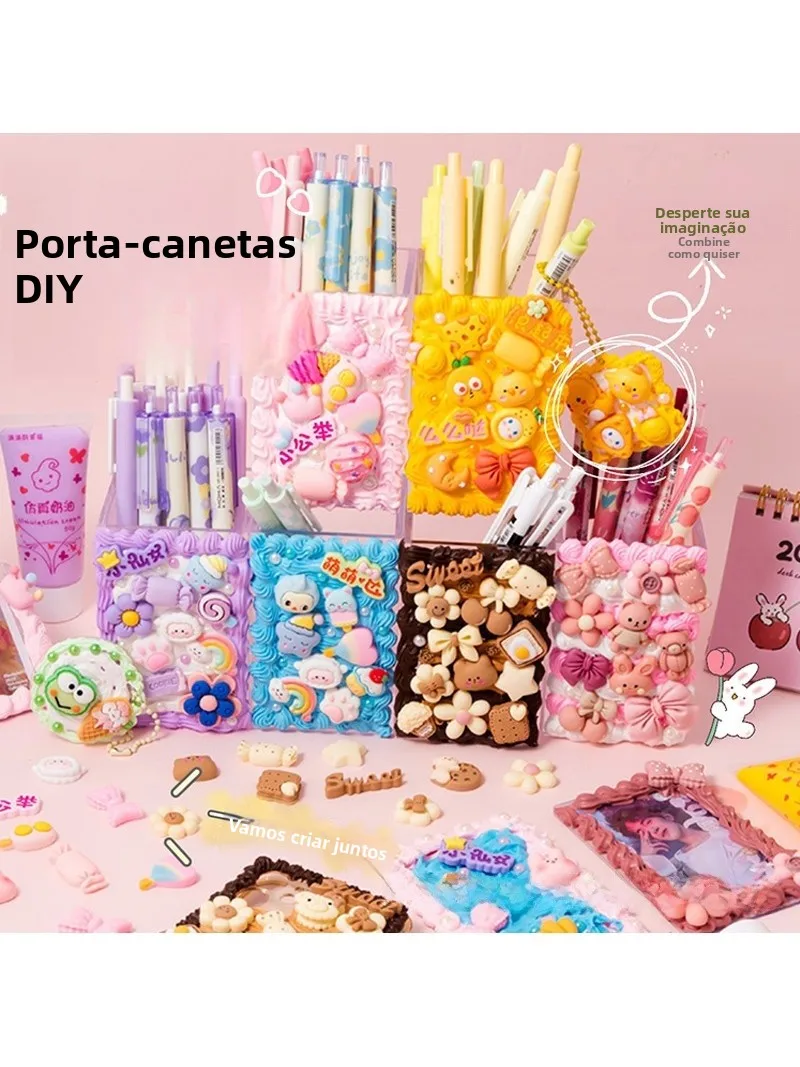 diy-手作りクリーミーグルーアクリルデスクオーガナイザー大容量ペンホルダークリエイティブ文具収納ボックス家の装飾アクセサリー