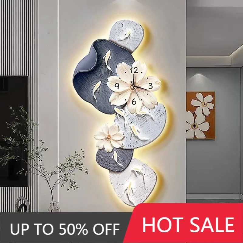 Creative Wall Mounted Clocks Modern Minimalist Mute Clock Living Room Bedroom Mood Light Clocks Indoor Decoration Quartz Clock