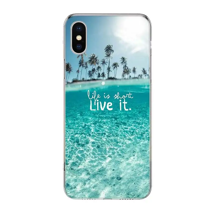 Summer Beach Scene at Sunset on sea Palm Tree Phone Case For Apple Iphone 12 Mini 14 13 15 Pro Max 11 X XS XR 16 Plus F