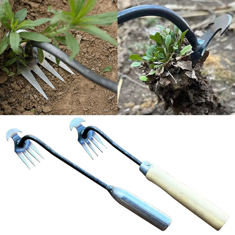 Manganese Steel Garden Weeders Grass Rooting Loose Soil Hand Weeding Removal Puller Gardening Tools Multifunctional Weeder