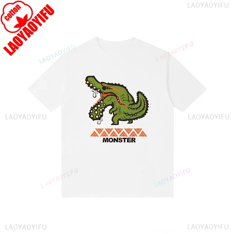 Monster Hunter T-shirt Funny Game Fans Cartoon Tops Cotton Korea Style Short Sleeve T Shirt Casual Hipster Streetwear Man Tees