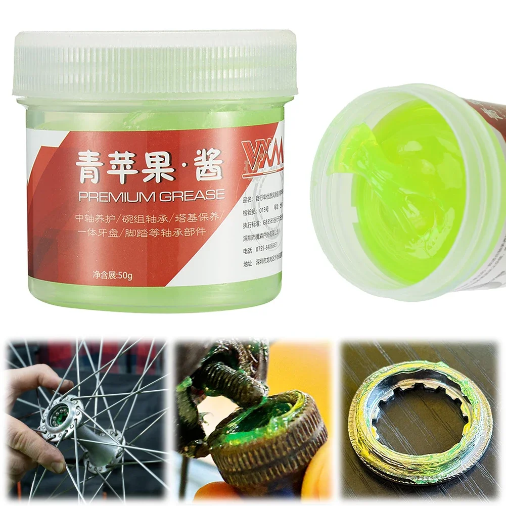 Green Applesause Bearing Grease Motor Bearing Lubricating Grease MTB Road Bike Pedal Bowl Set Hub Grease for Mountain Road Bikes