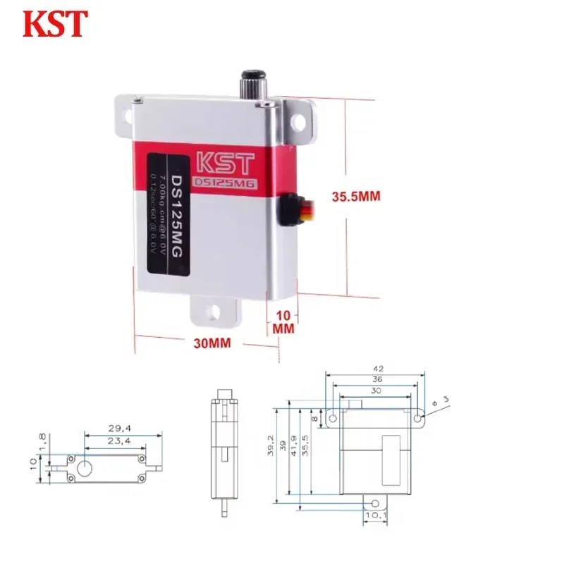 KST DS125MG 7KG 6V High Torque Metal Gear Digitale Servo voor Fixed-wing FPV UAV Helikopter vliegtuig RC Modellen
