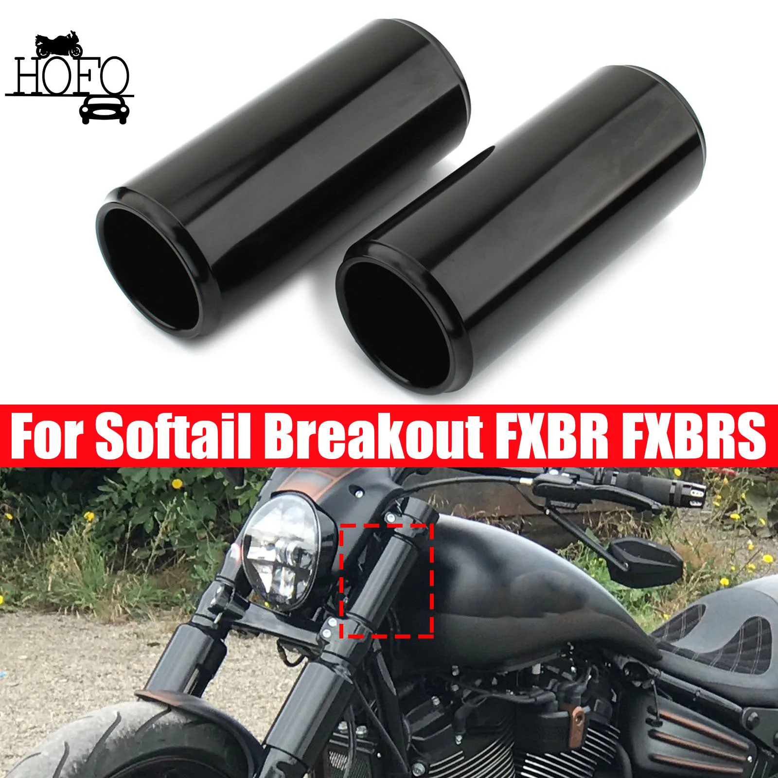 

Front Upper Fork Covers For Harley Softail Breakout FXBR FXBRS 2018-2021 Boot Slider Upper Shock Absorber Cover