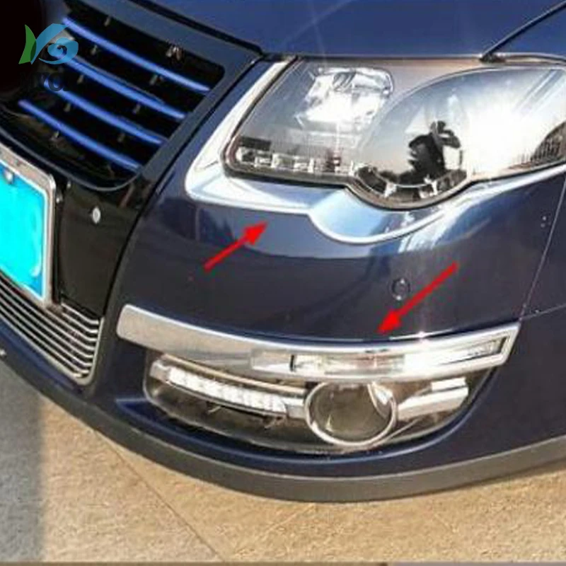 Car Styling Chrome Front Bumper Turn Signal Cover Plate For Volkswagen Passat B6