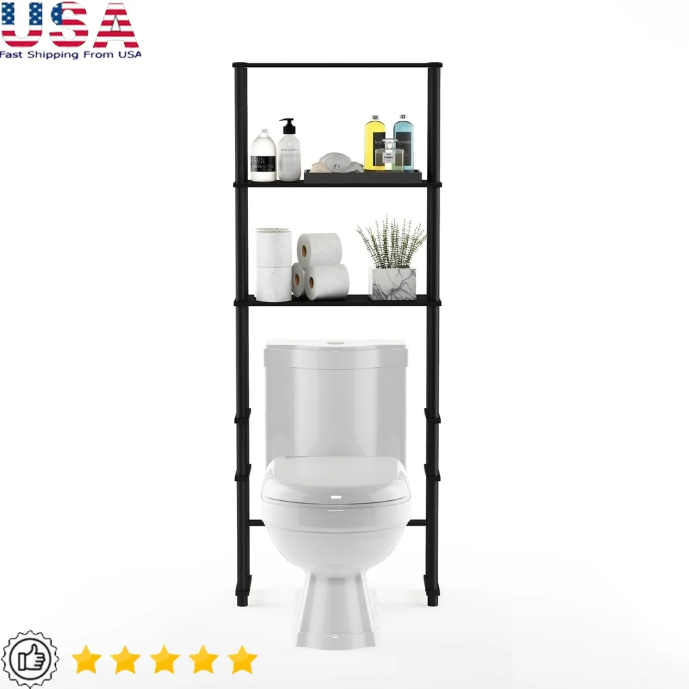 

Turn-N-Tube Экономия места для унитаза с 3-мя полками Простая сборка Органайзер для хранения Полотенца для ванной комнаты Туалетные принадлежности Для использования в помещении