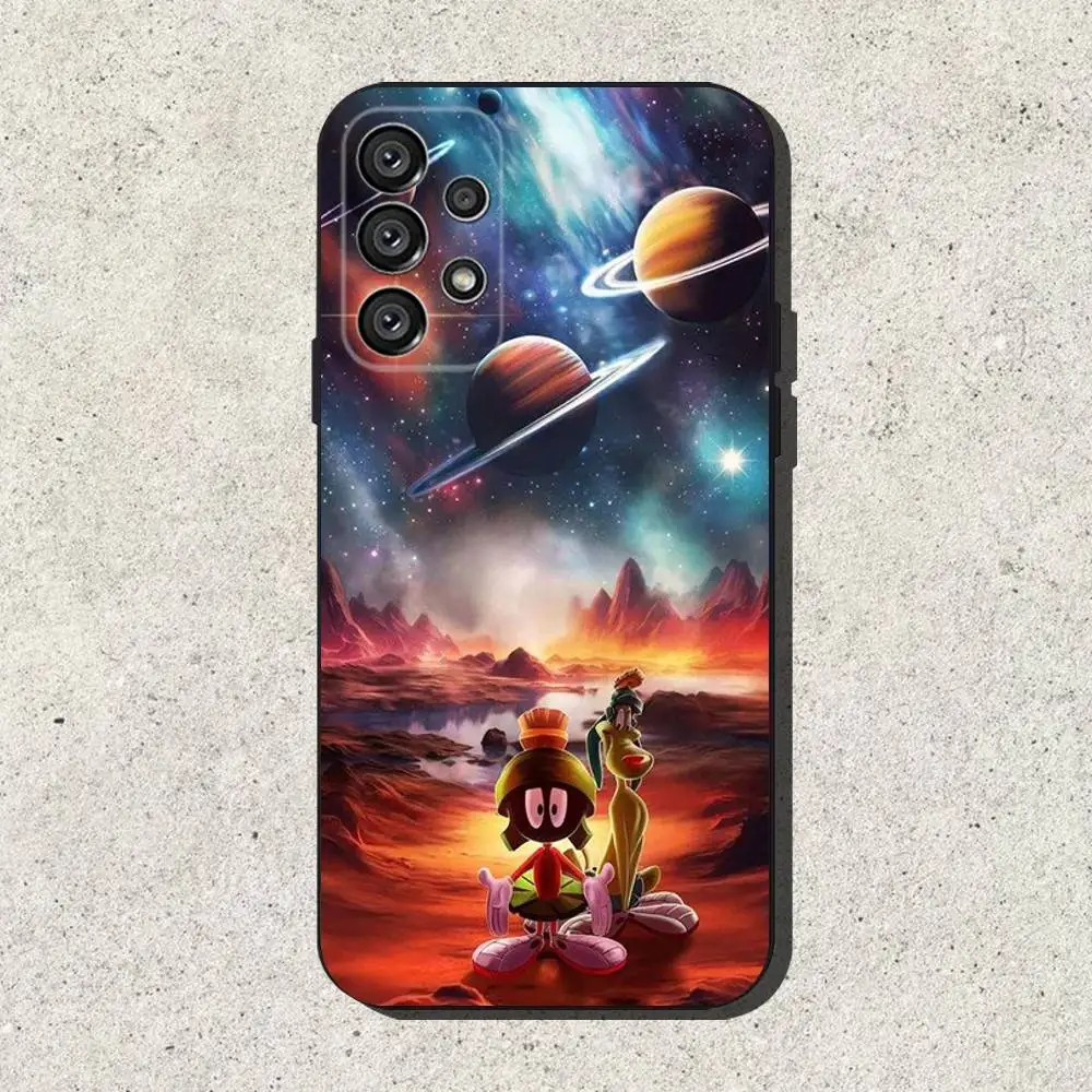 M-Marvin The M-Martian 電話ケース Samsung S25、S24、S21、S22、S23、S30、ウルトラ、S20、プラス、Fe、ライト、ノート、10、9、5G ブラックカバー用