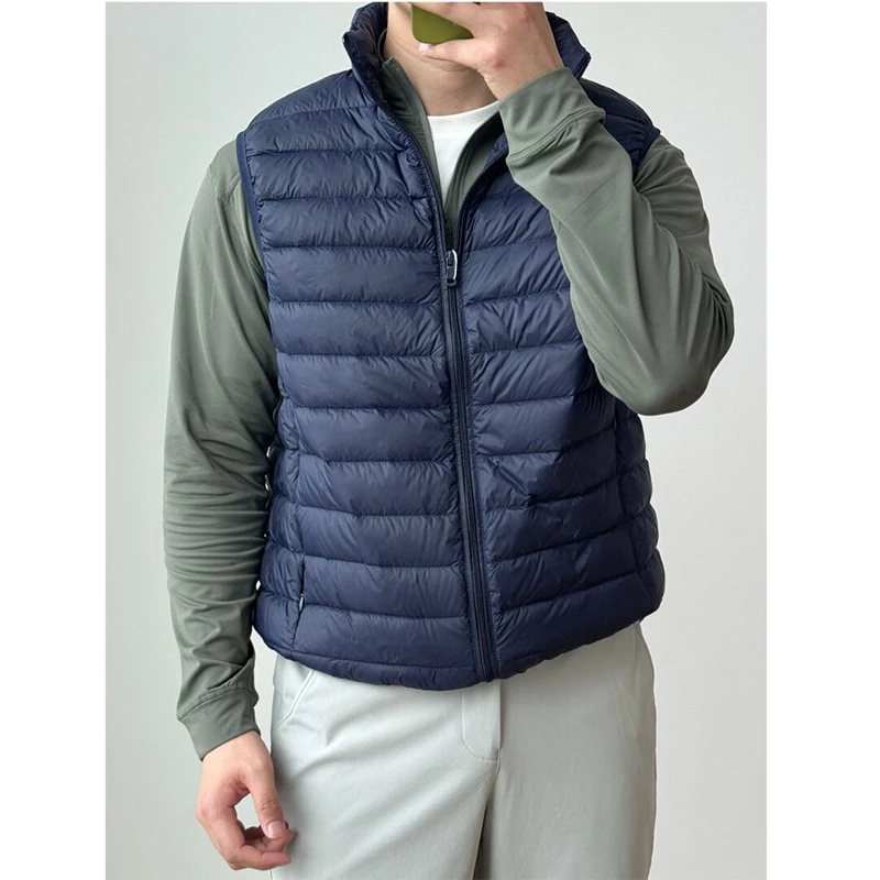 Gilet unisex con colletto rialzato, trapuntato a costine leggero, capispalla caldo di alta qualità ​