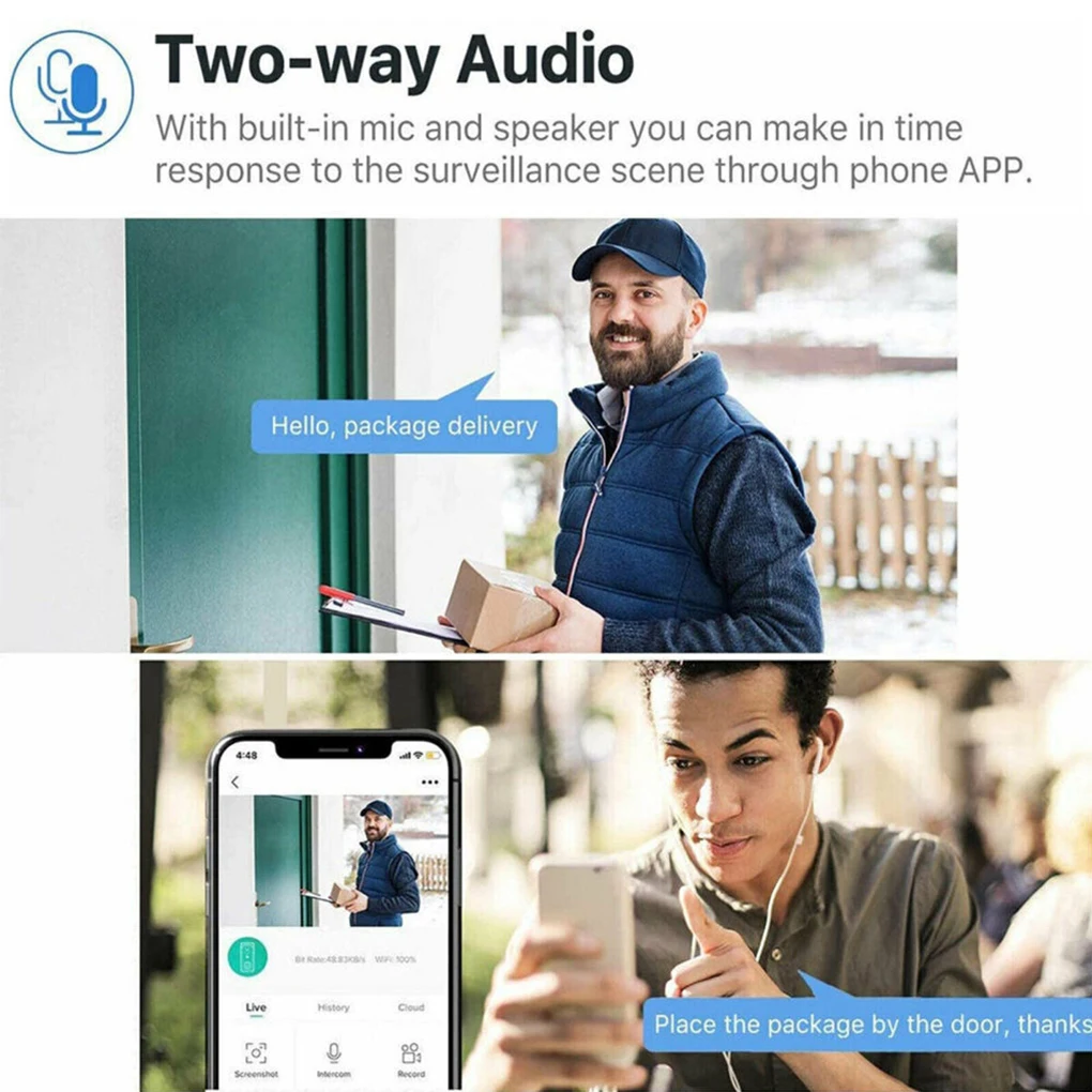 Умный беспроводной видеодомофон, четкое изображение 720P, двусторонняя аудиосвязь в реальном времени позволяет легко, кто серебристый