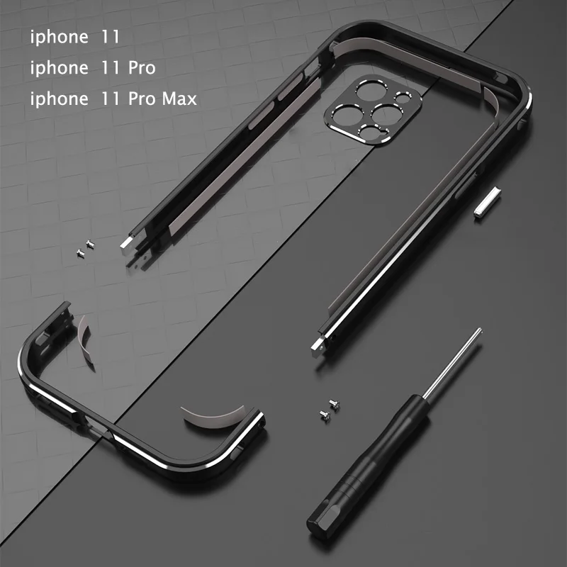 

Алюминиевый металлический бампер для IPhone 11/11 Pro/11 Pro Max iPhone11 Pro Max, тонкий чехол для камеры + защитная рамка