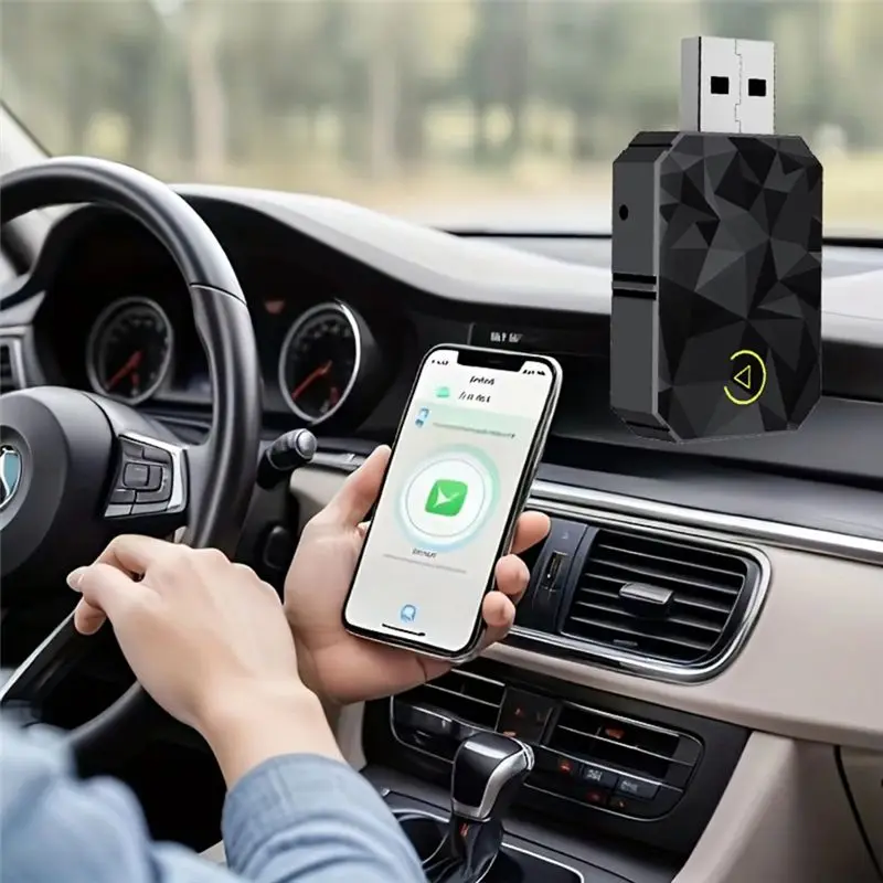 ABMF Wireless CarPlay Adapter Mini 2 in 1 for Android Auto 5GHz WiFi Type-C USB Plug and Play Auto Connection