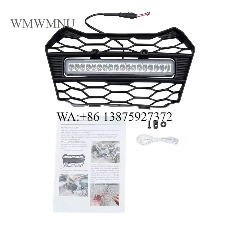 Wmwmnu Front Mesh Grille with LED Light Bar for Talon 1000R 1000X 1000X-4 2022 2023