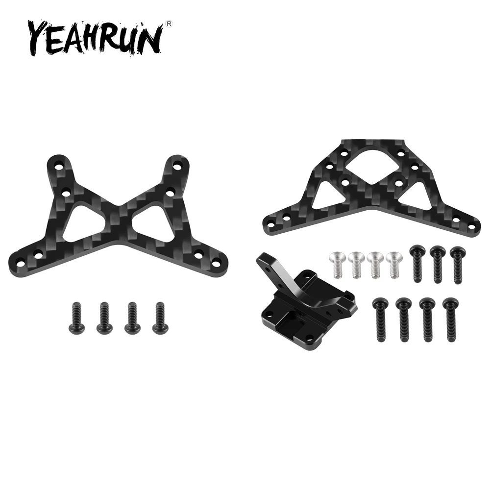 

YEAHRUN Carbon Fiber + Aluminum Alloy Front / Rear Shock Mount Bracket for 1/16 Mini-B 2WD Buggy RC Model Truck Upgrade Parts