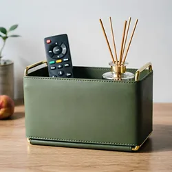Creative High-end Leather Storage Box Large Household Bedroom Living Room Office Cosmetics Remote Control Sundries Furnishings
