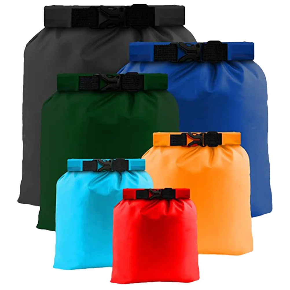 6Pcs Portable Drifting Pouch Waterproof Roll Top Dry Bag for Swimming Camping Outdoor Equipment Storage Solution