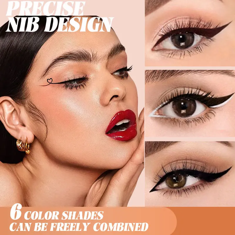 Mattes Schnelltrocknendes Eyeliner-Set, Langanhaltender Wasserfester Eyeliner für Augen-Make-up