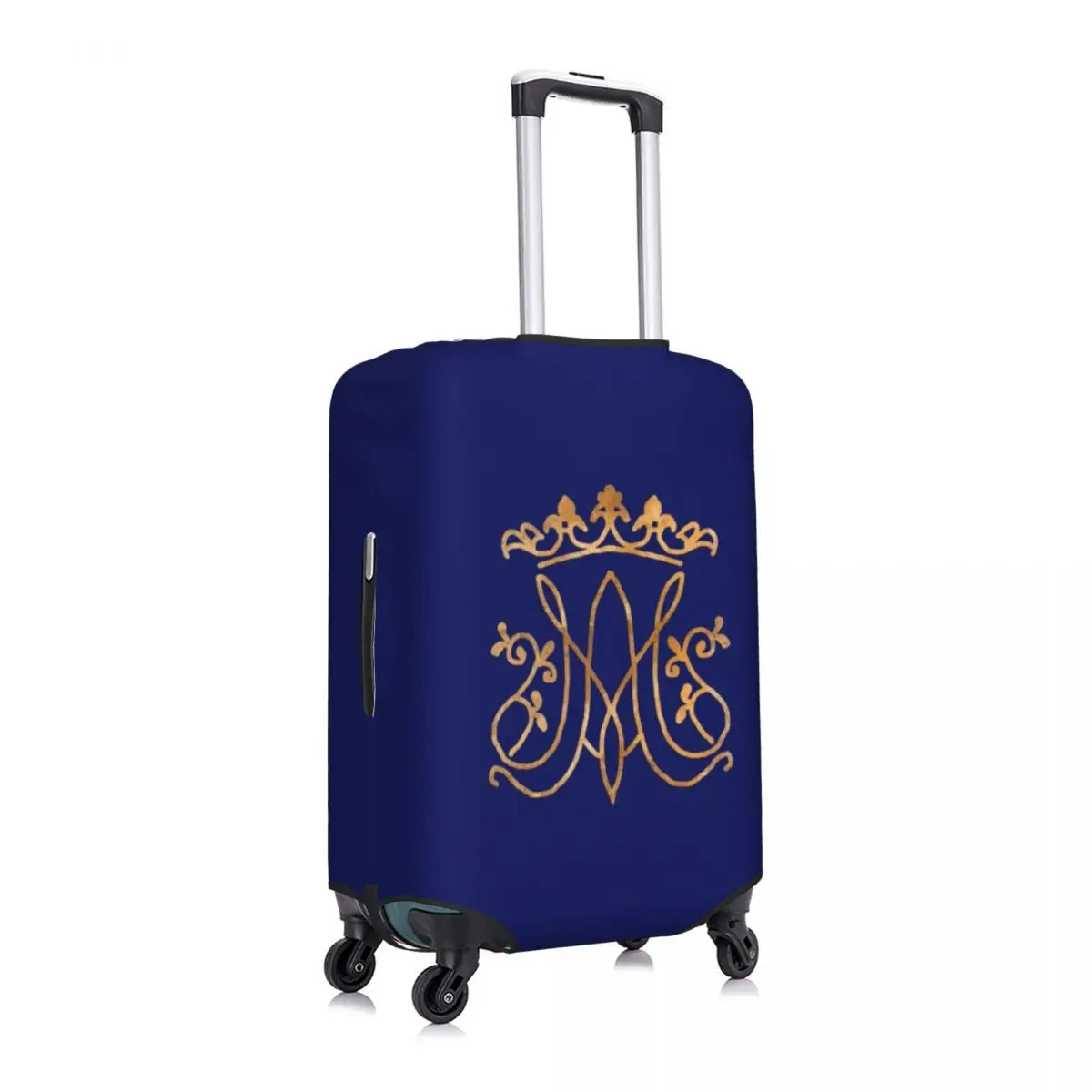 Custom Ave Maria Monogram Travel Luggage Cover Washable Catholic Jesus Suitcase Cover Protector Fit 18-32 Inch